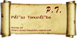 Pósz Tonuzóba névjegykártya